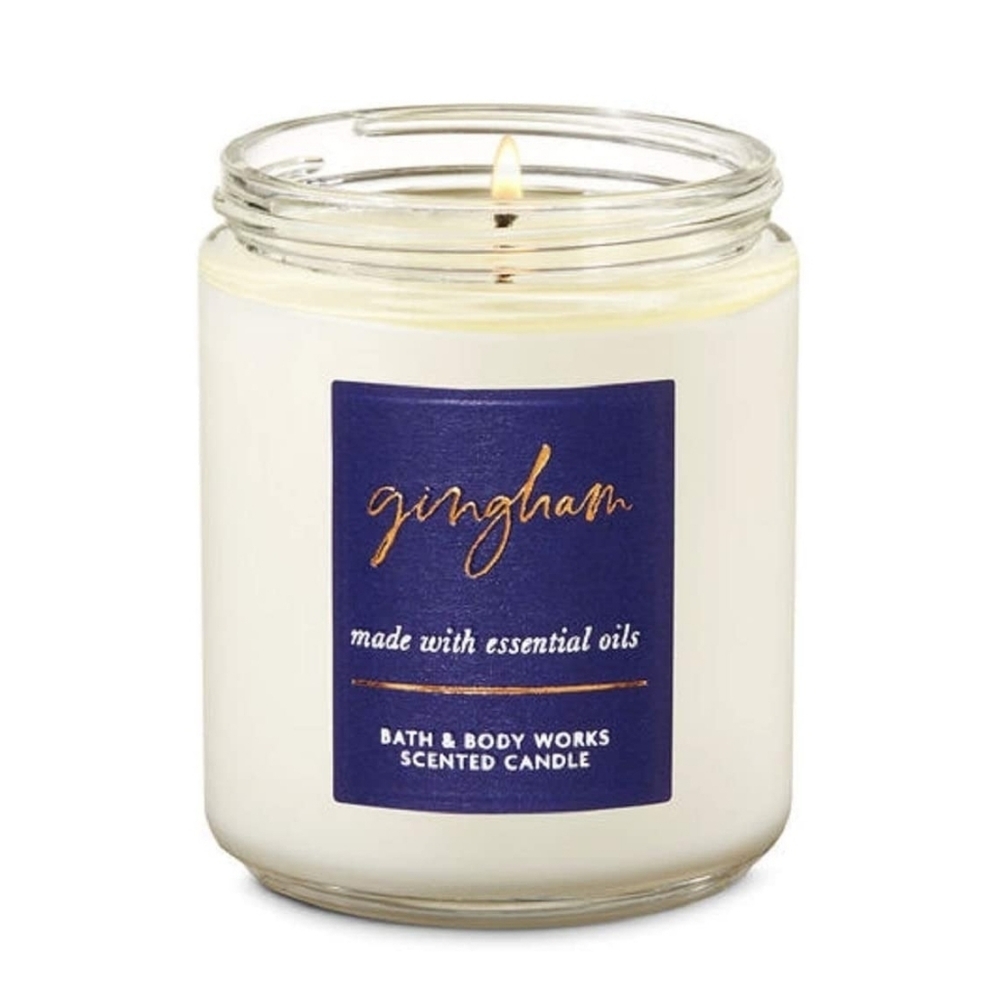 GINGHAM SINGLE WICK CANDLE